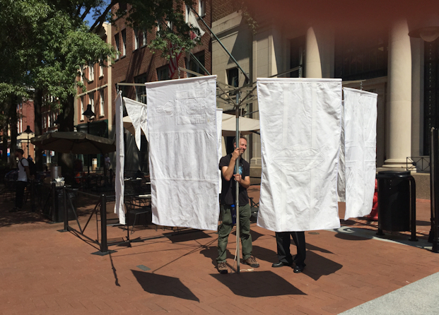 Aaron Fein's White Flags at the Memorial Service for Heather Heyer